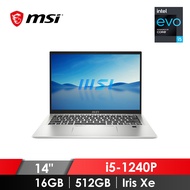 (福利品)微星 MSI Prestige 筆記型電腦 14" (i5-1240P/16GB/512GB/Iris Xe/W11/EVO認證) Prestige 14Evo B12M-408