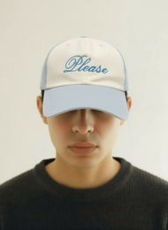 PLEASE DND CAP | หมวกปักลาย Please สีขาว-ฟ้า ปักลายฟ้า