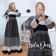Asila Dress || Aurel Dress || Gamis Rayon Viscose Motif Simpel Elegant By Ori Naura