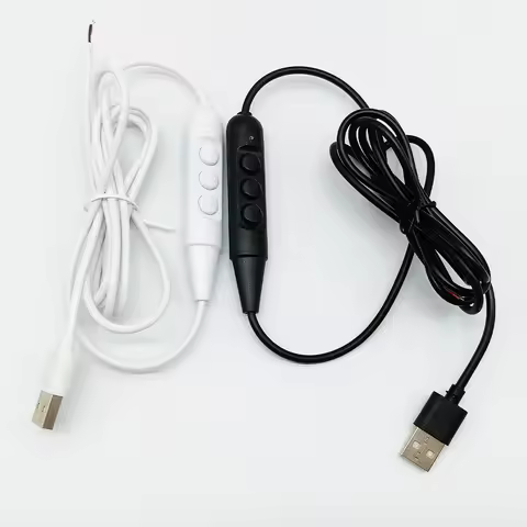 USB 5V mini 3keys Dimming Switch Wire LED Strip USB Connector Cable Electrical Wire Power Extension 