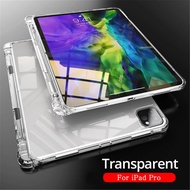 Transparent Shockproof Silicone Soft Case For Apple iPad Pro 11 2018 2020 2021 With Pen Slot Cover For iPad Pro 12.9 2021 2020