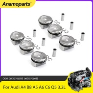 Engine Parts 6x Pistons And Rings Set STD Φ85.5mm Fit 3.2 L CALA CALB For Audi A4 B8 A5 A6 C6 Q5 3.2