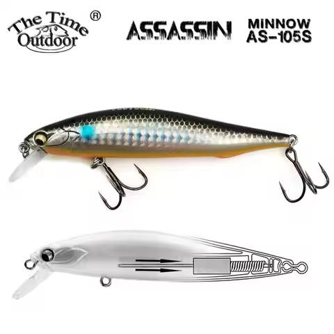 THETIME New Assassin 105S 14g AR-C Slow Sinking Squad Minnow Lure Wobblers Jerbait Artificial Bait F