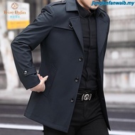 High Quality Jaket Lelaki Quality Cotton New 2024 Spring and Autumn Men's Trench Coat Mid-length Mid