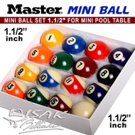 Master Mini Pool Ball Set - 1.1/2" Game - Bola Billiard Biliar Mainan