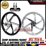 6 BATANG CNC CUSTOM SPORT RIM 1.6/1.6 Y15 Y16 OPEN HUB SIAP BEARING BUSH 6BATANG Y15ZR Y16ZR