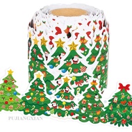 【PJX】 Christmas Candy Border Decorative Sticker Self-adhesive Border Sticker Christmas Tree Sticker