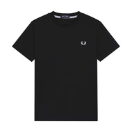 FRED PERRY ผ้าฝ้ายแท้สำหรับผู้ชาย T เสื้อเชิ้ตแฟชั่นลำลองคอกลมแขนสั้นใส่สบายระบายอากาศได้ดี