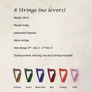 特惠價代購台灣豎琴 Kristall Lever Harp 一手豎琴 二手豎琴 8弦豎琴 8 strings (no levers) Antique,Green,Metal blue,Rad,Oran