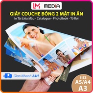Giấy In Màu Couche Bóng Media A3/A4/A5 2 Mặt In 50 Tờ Giấy In Phun Màu Giấy In Ảnh Poster 140/160/21