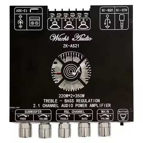 B02B-TPA3251D2 Bluetooth 5.0 2.1 Channel Power Audio Stereo Subwoofer Amplifier Board 220Wx2+350W TR