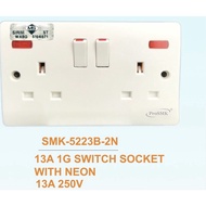 ProSMK 2G 13A SWITCH SOCKET (NEON)*BAKELITE