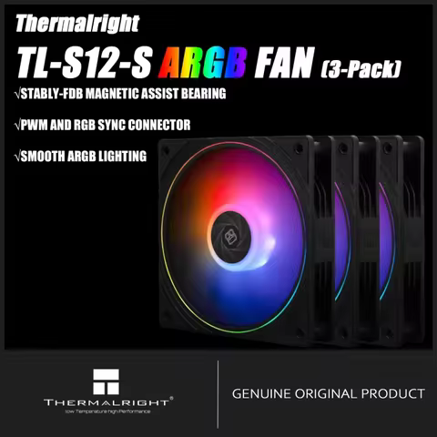 Thermalright 120mm Case Fan TL-S12-S CPU Cooling Fan ARGB 120mm Slient-Balance Fan Reverse Airflow F