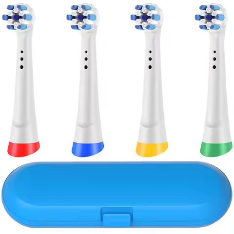 Replacement Brush Heads & Toothbrush Travel Case Storage Box, Compatible with Oral B iO 2/3/4/5/6/7/
