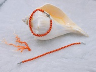 天然紅珊瑚圓珠手鍊 | 925純銀 | 招財開運・守護能量 | 送禮推薦