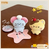 GANTUNGAN Cherry Pudding Furry Cat Doll Keychain Bag Accessories Furry Car Keychain, Gift Keychain