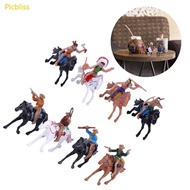 Picbliss 8Pcs Western Cowboy and Horse Models for Creative Plays and  Themed Room Decoration