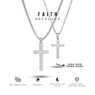 PROJECT NINETYSEVEN - Faith Necklace - Stainless Steel Couple Cross Necklace for Men and Women