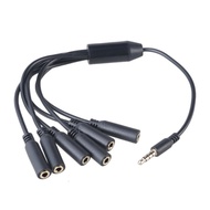 Stereo AUX Cord 3.5mm Male to Female Connectors AUX Cable 4-section Converters Splitter Line 30cm Lo