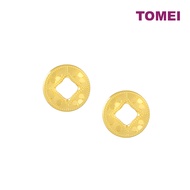 TOMEI Coin Earrings, Yellow Gold 916