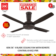 KDK 56'' 4 BLADE CEILING FAN WITH REMOTE CONTROL K14XZ-BR ( READY STOCK )