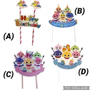 (SG seller) Baby Shark Theme Happy birthday cake toppers ( 3 designs )