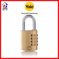 Yale Y150B/40/130/1 Brass Combination Padlock, 40mm Resettable 3 Dial Pad Lock