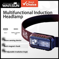 WARSUN TD01 LED,  Lampu Kepala WARSUN TD01 Boleh Cas Semula Dengan Sensor Gerakan LED Untuk Memancin