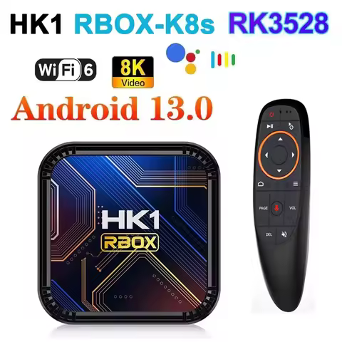 HK1 RBOX K8S Rockchip3528 Smart TV Box 8K 4K Android 13 Google Voice Media Player BT 5G Wifi6 4GB 32