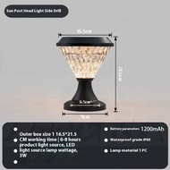 โคมไฟ LED พลังงานแสงอาทิตย์ทรงคอลัมน์สำหรับสวนวิลล่าหลอดไฟหน้า LED กลางแจ้งแบบกันน้ำ