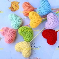 Handmade Crochet Knitted Heart Shape Flower 1pc