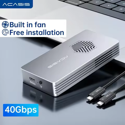 Acasis 40Gbps USB 4 NVMe M.2 SSD Enclosure 8TB Capacity With Cooling Fan JHL7440 Chip For Macbook Pr