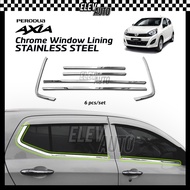 Perodua Axia 2014 - 2022 Chrome Lining Door Belt Moulding 3D Stainless Steel Window Trim Accessories