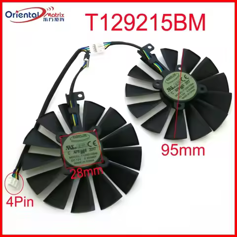 T129215BM T129215SM 12V 0.25A 95mm VGA Fan For ASUS GTX1080Ti GTX1070Ti GTX1050Ti RX580 RX570 RX470 