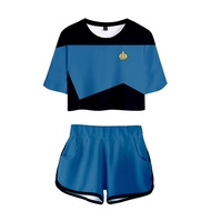New Sci-Fi Film Series Movie Star Trek Character Suit Fashion Short-Sleeved T-Shirt Shorts Suit