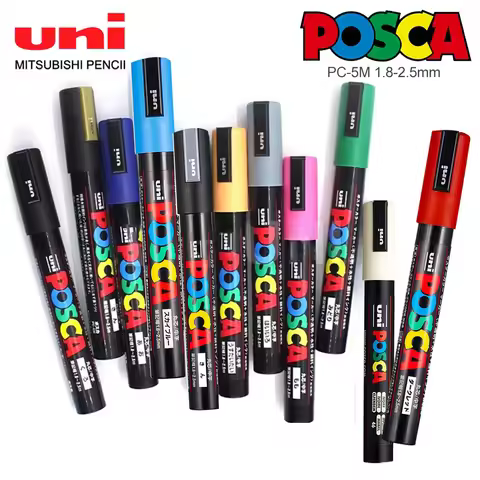 1pcs Uni Original POSCA Marker Pen PC-5M POP Poster Graffiti Manga Painting Markers 1.8-2.5mm 29 Col