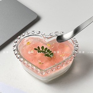 RhymeinsWind Glass Bowl Internet Hot Girlish Peach Heart Bowl Yogurt Jelly Ice Cream Cold Drink Yogu