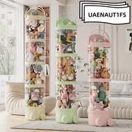 UAENAUT1FS Doll Storage Box, Transparent with Handle Plush Toy Storage Tube,  Cartoon Style Plastic 