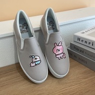 Paidal x 卡娜赫拉的小動物 愛睏P助與粉紅兔兔休閒鞋懶人鞋-灰