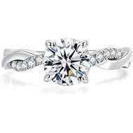 Ite Wedding Engagement Ring for Women Twisted Rope Wedding Rings for Women Moissanite Rings for Wome