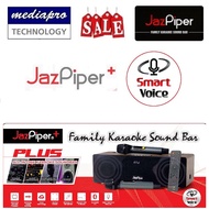 JazPiper + V3 Smart Voice Family Karaoke Soundbar built-in Karaoke Player, Amplifier, Mixer with 2 x Wireless Microphone.  Multi Input : 3.5mm Aux, Optical, USB, HDMI(ARC).  HDMI Out, Bluetooth 5.0, Lan Port and Wifi