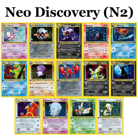 PKM Neo Discovery Foil Set Cards Espeon Poliwrath Scizor Smeargle Tyranitar Umbreon Ursaring Wobbuff