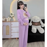 Bộ bầu - bộ sau sinh mặc nhà - ( Da Cá - LABUBU ) - chất liệu thun da cá Cotton Mềm mát