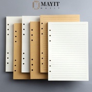 MAYIT 80Sheets Notebook Refill Paper, Kraft Paper A5/A6/A7 Loose Leaf Paper, Durable Horizontal Line