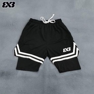 3V3 American Basketball Shorts Men's Quick-Drying Mesh Breathable Running Quarter Pants Training Spo