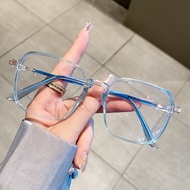 Photochromic Glasses Large Frame - Anti Radiation Transition Eyeglasses Korean Style Replaceable Len