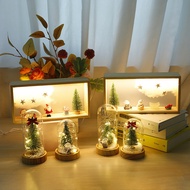 Christmas Gift Glass Lampshade Luminous Christmas Tree Gift Santa LED Luminous Glass Crafts