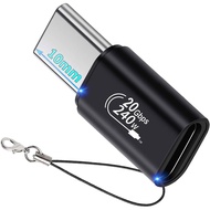 1-Pack USB-C Male 10mm Tip to USB-C Female Adapter, Support 240W PD & 20Gbps Sync & 4K Video for iPh