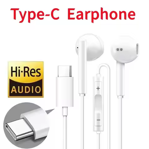 Type C 3.5mm Wired Earphones For in-ear Redmi mi Xiaomi 17 15 14 13 12 11 Pro Headphones iphone16 15