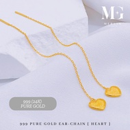 Merlin Goldsmith 24K 999 Gold Heart Ear-Chain